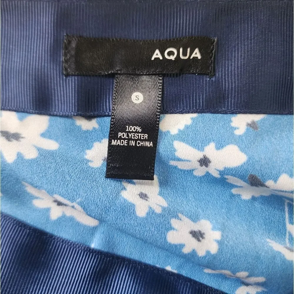 AQUA Mixed floral print skirt/size S/Asymmetrical/Flared/Midi